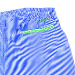 Striped Swim Trunks // Blue (S)