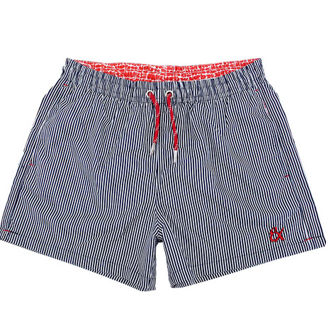 Striped Swim Trunks // Navy (S)