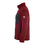 Two Colored Micro Fleece Full Zip Jacket // Claret Red (XL)