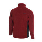 Two Colored Micro Fleece Full Zip Jacket // Claret Red (S)
