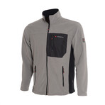 Two Colored Micro Fleece Full Zip Jacket // Gray (M)