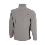 Two Colored Micro Fleece Full Zip Jacket // Gray (M)