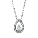 Lovelight 18k White Gold + Diamond Pendant Necklace // 16.37" // New