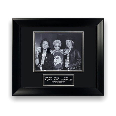 Steven Tyler, Billy Idol & Tom Hamilton // Allen Dines Signed Photograph + Framed