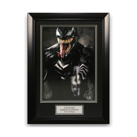 Venom // Tony Santiago Signed + Framed Illustration