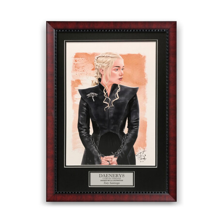 Daenerys // Game Of Thrones // Tony Santiago Signed + Framed Illustration