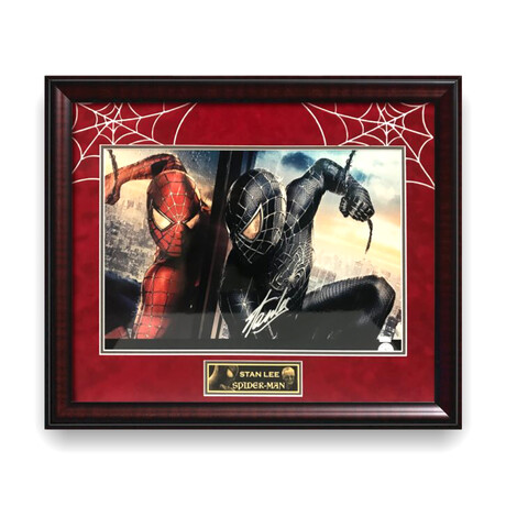 Stan Lee // Spiderman // "Spiderman Reflection" Signed + Framed Photograph