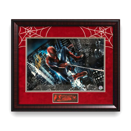 Stan Lee // Spiderman // "Swinging Spiderman" Signed + Framed Photograph