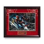 Stan Lee // Spiderman // "Swinging Spiderman" Signed + Framed Photograph