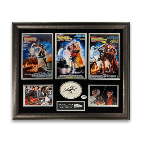 Michael J. Fox // Back to the Future // Signed + Framed Cut Collage