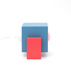 Marshmallow Concrete + Wood Lamp // Red + Blue