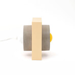 Donut Concrete + Wood Lamp // Beige + Yellow