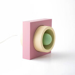 Donut Concrete + Wood Lamp // Lilac + Mint