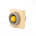 Donut Concrete + Wood Lamp // Beige + Yellow