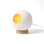 Concrete Round Table Lamp // White