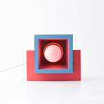 Marshmallow Concrete + Wood Lamp // Red + Blue