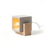 Concrete + Wood Square Table Lamp // Gray