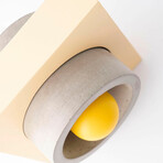 Donut Concrete + Wood Lamp // Beige + Yellow