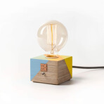 Rustic Table Lamp // Multicolor Wood