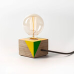 Rustic Table Lamp // Multicolor Wood