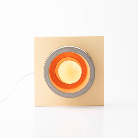 Donut Concrete + Wood Lamp // Beige + Yellow