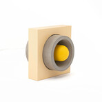 Donut Concrete + Wood Lamp // Beige + Yellow