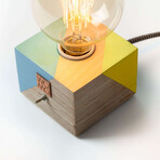 Rustic Table Lamp // Multicolor Wood