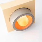 Donut Concrete + Wood Lamp // Beige + Yellow