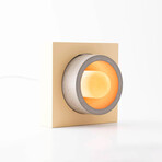 Donut Concrete + Wood Lamp // Beige + Yellow