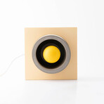 Donut Concrete + Wood Lamp // Beige + Yellow