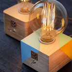 Rustic Table Lamp // Multicolor Wood