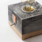 Marble Textured Concrete Table Lamp // Dark Gray