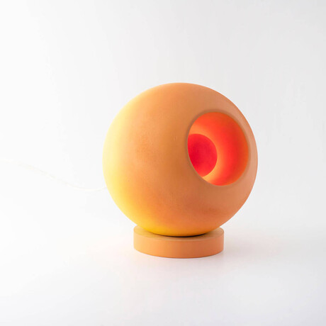 Venus Concrete Round Table Lamp // Orange