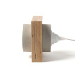 Concrete + Wood Round Table Lamp // Gray