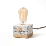 Marble Textured Concrete Table Lamp // Light Gray