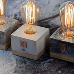 Concrete Rustic Table Lamp // Gray + Wood