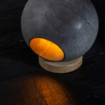 Concrete Round Table Lamp // Gray