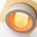 Donut Concrete + Wood Lamp // Beige + Yellow