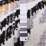 Morocco Sunburst Rug // White + Gray (5'11"L x 3'11"W)