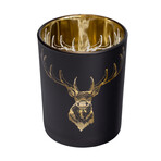 Stag Head Silhouette Glass Hurricane Vase