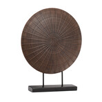 Saipan Ribbed Medallion Resin Sculpture On Stand