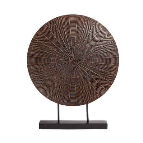 Saipan Ribbed Medallion Resin Sculpture On Stand