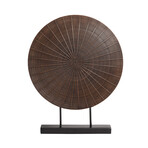 Saipan Ribbed Medallion Resin Sculpture On Stand