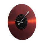 Retro Record Glass Wall Clock (Silver)