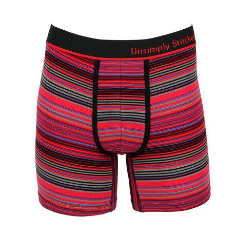 No Show Trunk // Striped // Purple + Red + Blue + Gray (S)