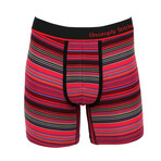 No Show Trunk Striped // Purple + Red + Blue + Gray (M)
