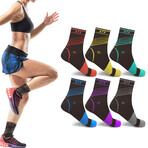 Ultra V-Striped Crew Length Compression Socks // 6-Pairs (Small / Medium)