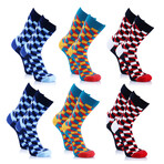 Unisex Graduated Crew Socks // 6-Pairs // Assorted (Small/Medium)