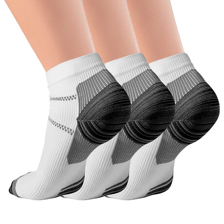 Unisex Ankle Compression Socks // 3-Pairs // Gray (Small / Medium)