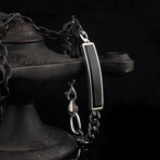 Fiagaro Chain Bracelet // Silver + Black (7.6")
